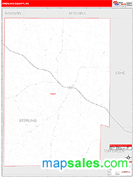 Sterling County, TX Zip Code Wall Map