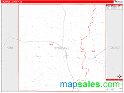 Stonewall County, TX Zip Code Wall Map