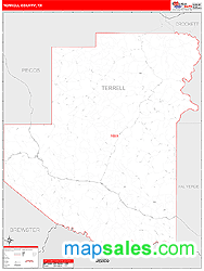 Terrell County, TX Zip Code Wall Map