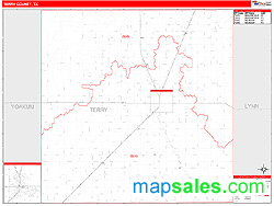 Terry County, TX Zip Code Wall Map