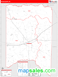 Titus County, TX Zip Code Wall Map