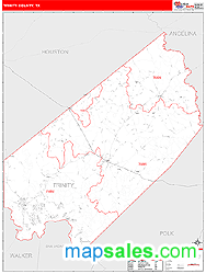 Trinity County, TX Wall Map