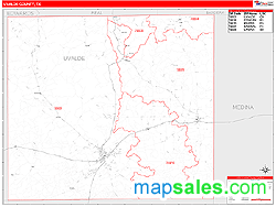 Uvalde County, TX Zip Code Wall Map