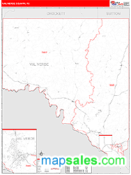 Val Verde County, TX Zip Code Wall Map