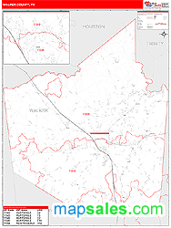 Walker County, TX Zip Code Wall Map