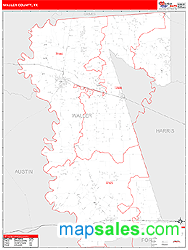 Waller County, TX Zip Code Wall Map