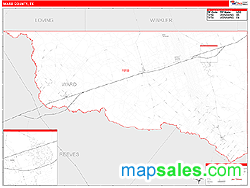 Ward County, TX Zip Code Wall Map