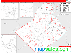 Wharton County, TX Zip Code Wall Map