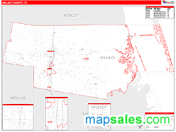 Willacy County, TX Zip Code Wall Map