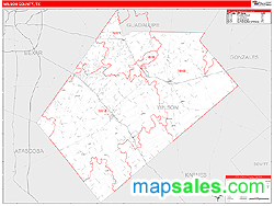 Wilson County, TX Zip Code Wall Map