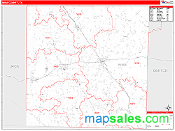 Wise County, TX Wall Map