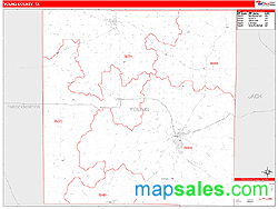 Young County, TX Zip Code Wall Map