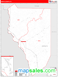 Zapata County, TX Zip Code Wall Map