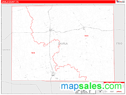 Zavala County, TX Wall Map