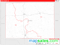 Zavala County, TX Zip Code Wall Map