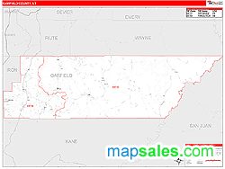 Garfield County, UT Zip Code Wall Map