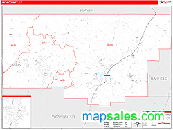 Iron County, UT Zip Code Wall Map