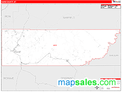 Kane County, UT Zip Code Wall Map