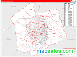 Salt Lake County, UT Wall Map