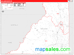 San Juan County, UT Zip Code Wall Map