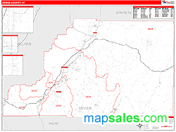 Sevier County, UT Zip Code Wall Map