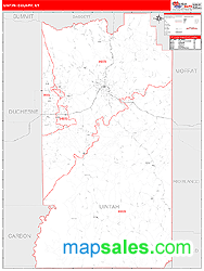 Uintah County, UT Zip Code Wall Map