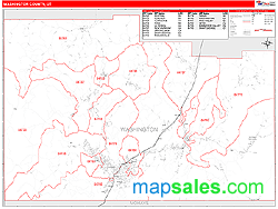 Washington County, UT Zip Code Wall Map