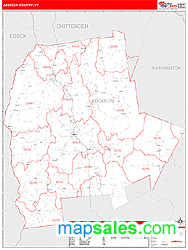 Addison County, VT Zip Code Wall Map