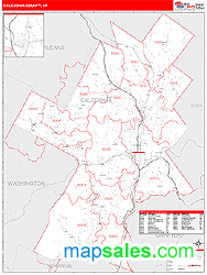 Caledonia County, VT Wall Map
