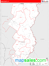 Essex County, VT Zip Code Wall Map