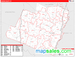 Orange County, VT Wall Map