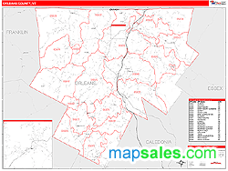 Orleans County, VT Zip Code Wall Map