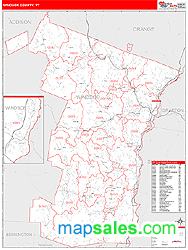 Windsor County, VT Zip Code Wall Map