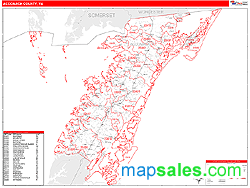 Accomack County, VA Zip Code Wall Map