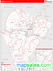 Albemarle County, VA Wall Map