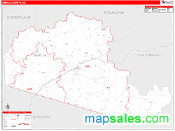 Amelia County, VA Wall Map