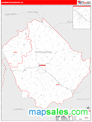 Appomattox County, VA Wall Map