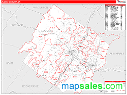 Augusta County, VA Zip Code Wall Map