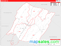 Bath County, VA Wall Map