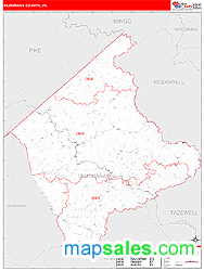 Buchanan County, VA Zip Code Wall Map