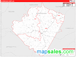 Buckingham County, VA Zip Code Wall Map