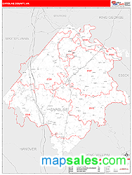 Caroline County, VA Wall Map