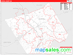 Carroll County, VA Wall Map