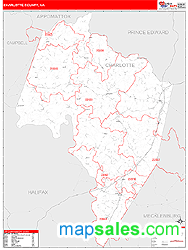 Charlotte County, VA Wall Map