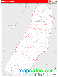 Cumberland County, VA Zip Code Wall Map