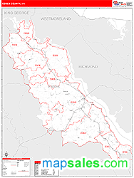 Essex County, VA Zip Code Wall Map