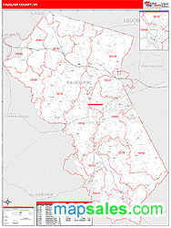 Fauquier County, VA Zip Code Wall Map