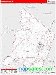 Frederick County, VA Zip Code Wall Map