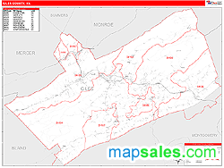 Giles County, VA Zip Code Wall Map