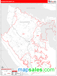 Gloucester County, VA Zip Code Wall Map